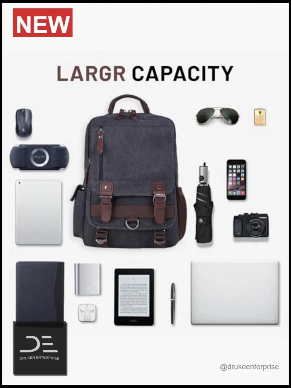 Canvas Cross Body Messenger Bag Shoulder Sling Backpack Travel Rucksack